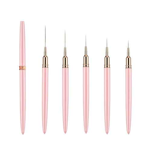 Juego de 5 pinceles para decoración de uñas, para dibujar líneas finas, para arte de uñas, para diseño de uñas, delineador, pintura