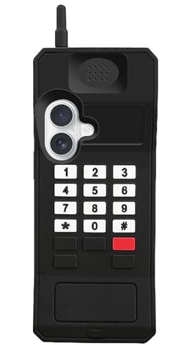 Coque iPhone 16 originale idée cadeau rigolo design téléphone rétro en caoutchouc souple