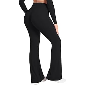 Sunzel Leggings Acampanados con Levantamiento de Glúteos para Mujer de Cintura Alta Sin Costuras Frontales Control de Abdomen Pantalones de Entrenamiento Gimnasio Yoga
