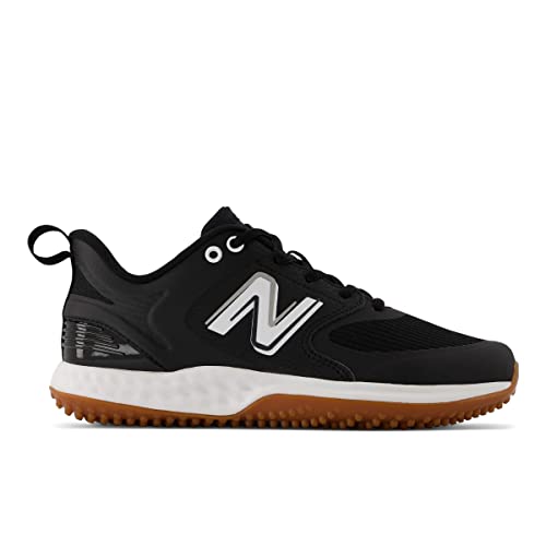 New Balance New Balance Women's Fresh Foam Velo V3 Turf-Trainer Softball Shoe, Black/White, 13 Wide US