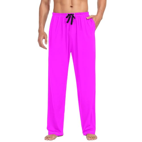 Men's Magenta Purple Sleep Pajama Pant,Soft Pajama Bottoms with Pockets Drawstring 20302