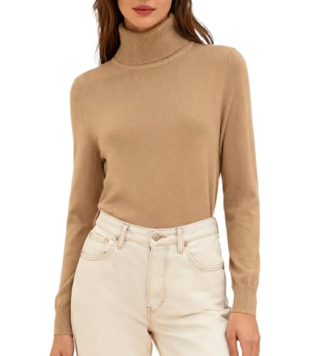 Image of DAIMIDY Turtleneck Sweaters for Women Long Sleeve Pullover Tops | Knitted Material| Soft, Warm and Breathable| High Resilience and Tensile Strength Design| Business Casual Tops| Dailywear