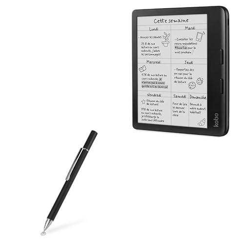 BoxWave Stylus Pen Compatible with Kobo Libra Colour - FineTouch Capacitive Stylus, Super Precise Stylus Pen - Jet Black