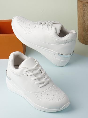 Image of Vendoz Women Casual High Heel Sneakers I Cushioned Insole I All Day Comfortable I Lightweight and Stylish Shoes for Girls CNV7061
