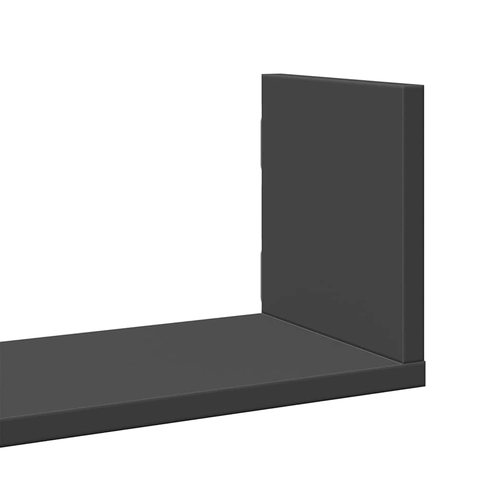 Wandregale 3 STK. Schwarz 58x18x18 cm Holzwerkstoff | Platzsparendes Design, pflegeleicht mit feuchtem Tuch, robust gegen Feuchtigkeit