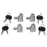 Set di 4 serrature per ante di armadietti in vetro, con chiavi, per vetrine, terrari, banconi e contenitori in vetro, supporta vetro da 5 mm e 8 mm (4 pezzi)