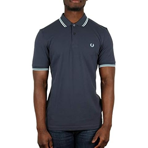 Fred Perry Men's Twin Tipped Polo Shirt-M3600, DarkAirforce/Ecru, Small Cover