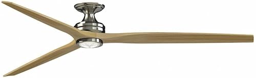 Spitfire - Ventilador de techo empotrado de 3 aspas con kit de luz, 21.08 pulgadas de alto y 84 pulgadas de ancho, acabado de níquel cepillado,