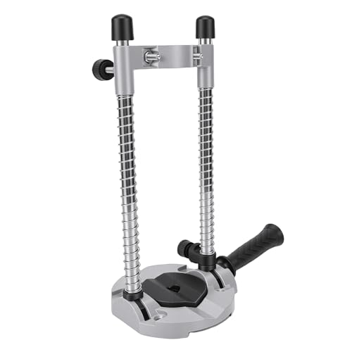 AMONIDA Guía de Taladro Portátil, Soporte de Taladro Ajustable para Perforación de Agujeros Rectos en ángulo Preciso, Herramienta de Bricolaje de Hierro Fundido de Aluminio, Ideal para Entusiastas del