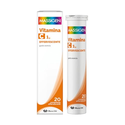 Massigen C-Viti - Integratore Vitamina C Effervescente, 20 Compresse, 1000 mg per Compressa, Senza Glutine e Lattosio, Favorisce la Normale Funzione Immunitaria
