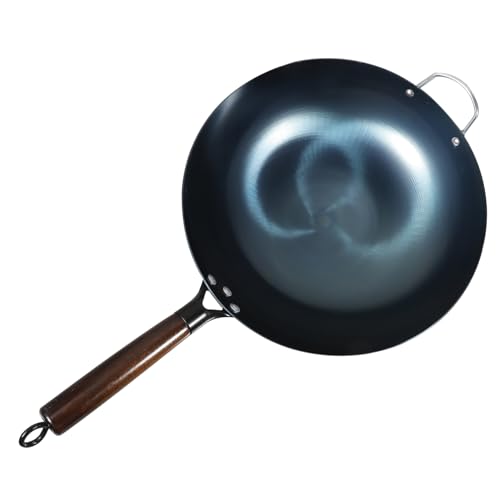 Wok multifuncional con mango de madera y cuerpo de hierro fundido miniatura 1