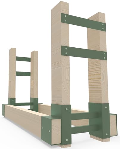 Fiwithy Soporte de leña para exteriores, verde, 1 unidad