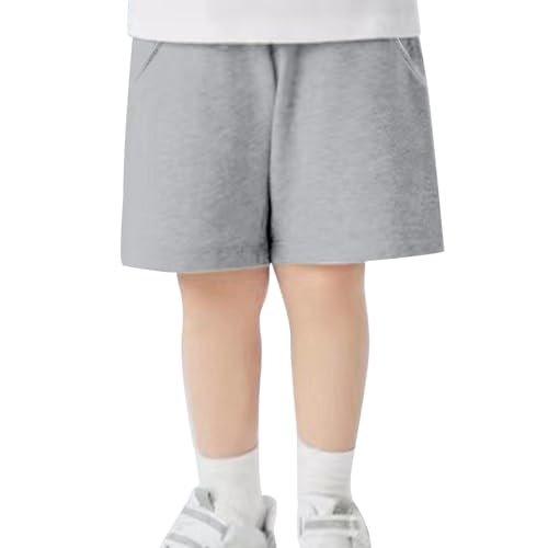 Bebé Niños Niños Niñas Verano Cintura Elástica Casual Pantalones Cortos Pantalones Cortos De Algodón Deporte Pantalones Cortos Sólido Activo, gris, 4-5 años