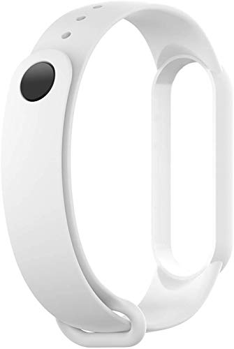 Image of WOW Imagine Replacement Strap Wristband for Mi Band 5 Smartwatch | Soft Silicone Matte Sport Wristband Accessory Flexible Bracelet Compatible with Xiaomi Mi Band 5 - Milky White