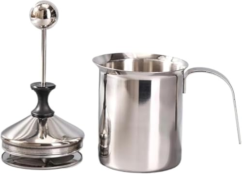 AZIEBAY 手持ち式ミルク泡立て器、ラテ/コーヒー/カプチーノに最適、ステンレススチール素材、クリーマー攪拌、実用的、便利、時間節約、省力化