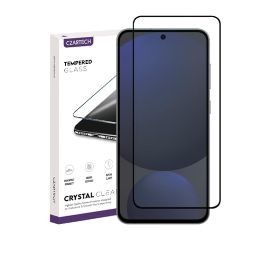 Czartech Tempered Glass Screen Protector for Samsung Galaxy A56 / A36 5G / S24 FE 5G (6.7 Inch) | 9H Hardness, Edge-to-Edge Full Coverage | Bubble-Free Installation with Cleaning Kit