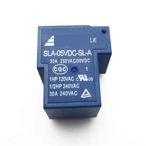 Relé de potencia 5V 30A SLA-05VDC-SL-A T-90 de 4 pines para circuitos electrónicos en pack de 5 unidades