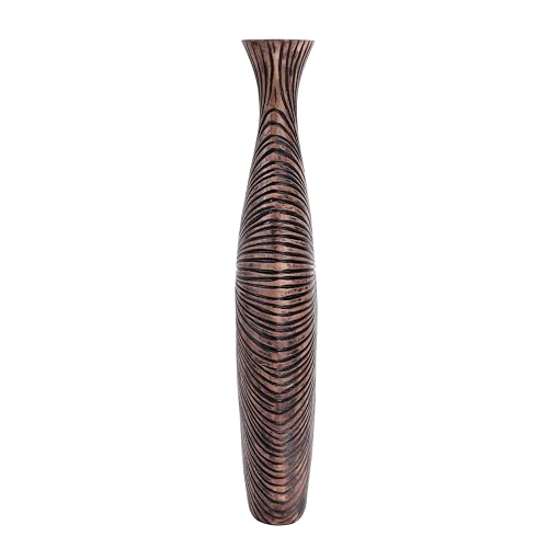 Leewadee-Grand-Vase-A-Poser-Au-Sol-44-cm-Haut-Vase-De-Sol-pour-Fleur-Ou-Pampa-Marron-Resine