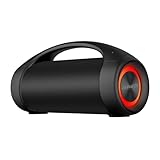 Aiwa Bocina Inalámbrica AWS600BT True Wireless con Bluetooth, LED, Resistencia IPX5, 50W RMS, Color Negro, Portátil para...