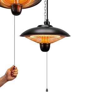 ISOISL Heizstrahler Outdoor 1800 W, 3 Heizstufen, IP55, Carbon-Heizröhre