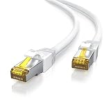 Primewire - 15m Câble réseau Cat 7 Ethernet Gigabit de 15 m - Câble Patch 10000 Mbits - Câble Gigabit Local LAN 10 Gbps - Blindage S/FTP PIMF fiches RJ45 - Switch routeur Modem Point d'accès - Blanc