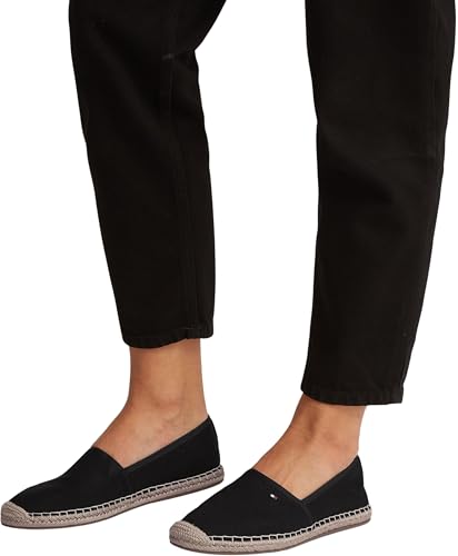Tommy Hilfiger Damen Espadrilles Flag Canvas mit Logo, Schwarz (Black), 37