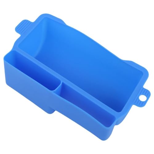 Rinteea Bandeja de de grasa para barbacoa, caja de drenaje de aceite de silicona de alimenticio, recogedor de grasa y caja de almacenamiento, fácil de usar, azul