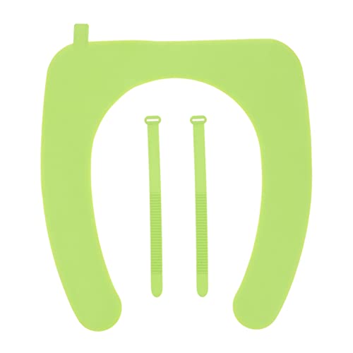 TIDTALEO Elongated Toilet Seat Covers Padded Silicone Washable Seat Pad for Ladies Elderly (Light)