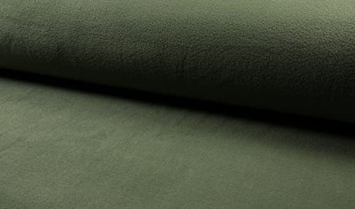 Tissu polaire kaki en peau d'agneau pour plaid de salon