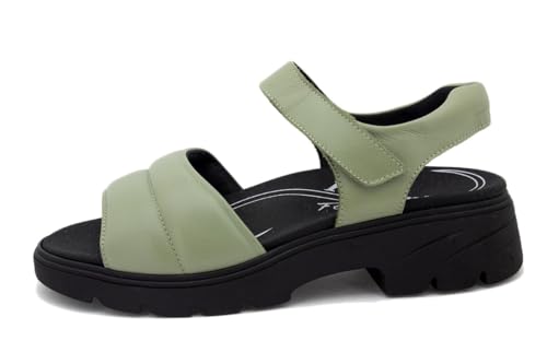 Sandale femme cuir noir PieSanto 230864 avec semelle amovible confortable
