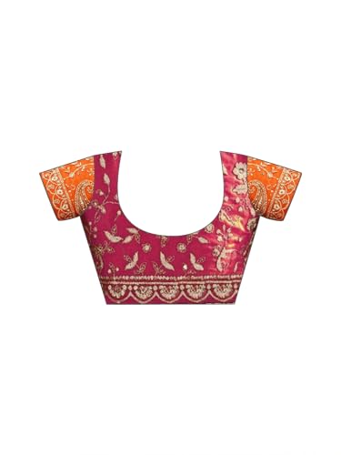 Image of SIRIL Women's Shimmer Chiffon Scalloped Border Sequins Embroidery Saree With Unstitched Blouse Piece