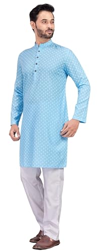 Image of Studio Shringaar Men's Cotton Relaxed Fit Straight Kurta