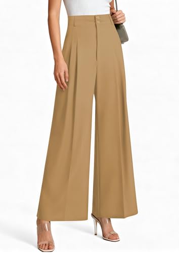 Image of PRETTYGARDEN Women's High Waisted Wide Leg Dress Pants