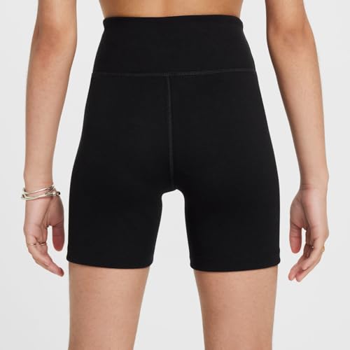 Nike G Nsw Clssc 5In Hr Bike Short Pantaloncini, Nero/Bianco, 8-9 Anni Bambina - 3