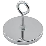 Master Magnetics RB100EB Magnetic Hook, Round Base Magnet Fastener with Eyebolt Chrome Plate, 4.90