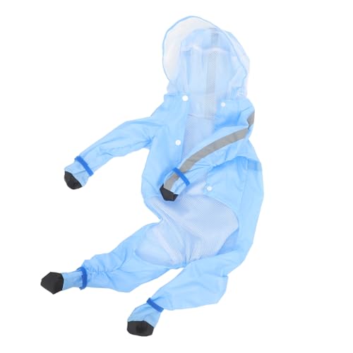 Happyyami Dog Rain Jacket Reflective Hooded Puppy Poncho Waterproof Rainwear for Dogs