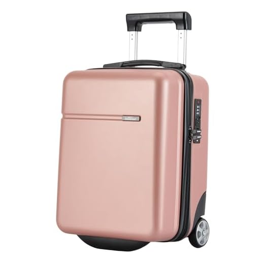 BONTOUR Cabinone Wizzair Equipaje De Mano 40x30x20 Cm, Carro De 2 Ruedas Debajo del Asiento Maleta De Cabina Avion (Oro Rosa, S: 40x30x20cm)