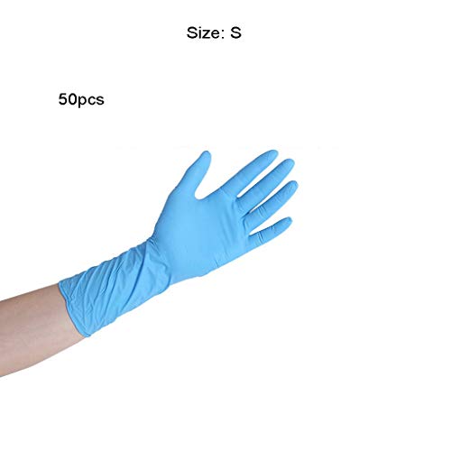 JIACUO 50pcs 12inches Disposable Powder Free Cleaning Nitrile Gloves Work Safety Gloves Silver