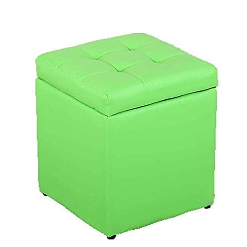 ISHEGREV Reposapiés con Cubo de Almacenamiento, Taburete de Cuero con Almacenamiento, Taburete portátil para pies, Asiento Acolchado tapizado - Taburete con reposapiés para Sala de Estar