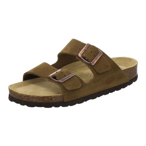AFS-Schuhe 2100, Bequeme Damen Pantoletten echt Leder, praktische Freizeitschuhe, Hausschuhe, Handmade in Germany (43 EU, Cafe Velour)