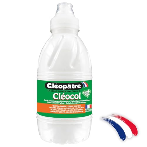 Cleopatre - CC500 - Cleocol - Cola vinílica blanca liquida extra fuerte, frasco de 500 gr