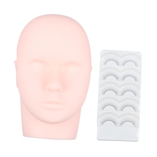 Mikinona 1 Set Eyelash Extension Kit Silicone Practice Head Model for Lash Training
