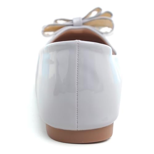 SAILING LU Women's Bow-Knot Square Toe Ballet Flats Elegant Dance Shoes Wedding Party Shoes Female Comfortable Slip-on Loafers4