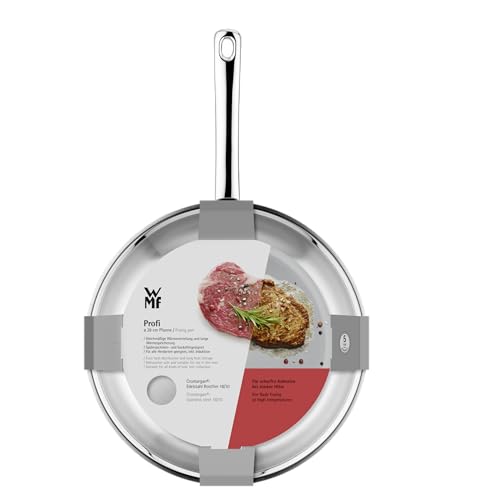 WMF Profi - Set de 3 sartenes 20, 24 y 28 cm, de acero Inoxidable, sin recubrimiento antiadherente para todo tipo de cocinas Incluido inducción