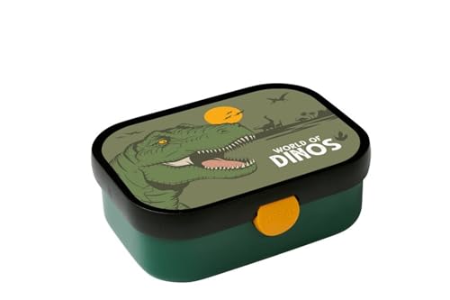 Mepal Lunchlåda Campus – Bento lunchlåda för barn – matlåda med bento-fack och gaffel – målarbox med klämstängning – BPA-fri och diskmaskinssäker – 750 ml – Dino