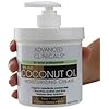 Advanced-Clinicals-Coconut-Oil-Cream-Spa-size-16oz-Moisturizing-Cream-Coconut-Oil-for-Face-Hands-Hair-16oz Advanced Clinicals Coconut Body Lotion Moisturizing Cream & Face Lotion For Women & Men | Natural Coconut Cream Oil Moisturizer Body Butter Skin Care Balm For Dry Skin, Large 16 Oz