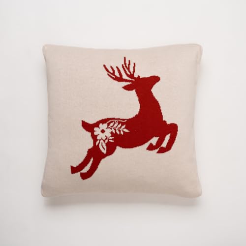 Image of haus & kinder Cotton Cushion Cover 16 x 16 Inch Decorative Throw Pillow Cover for Sofa, Living Room & Bedroom Festive Design Soft Breathable Fabric Machine Washable Cushion Cover (Set of 1)