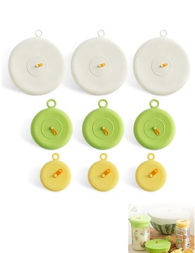 OFFAXE Silikondeckel 3 * 3er Set Universal – Dehnbar & Wiederverwendbar – Frischhaltedeckel Silikon für Schüsseln, Gläser, Dosen, Einmach Deckel– Hitzebeständig & Spülmaschinenfest