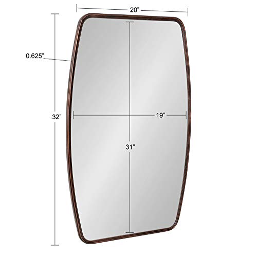 Kate and Laurel Caskill Modern Barrel Mirror, 20 x 32, Bronze, Rounded Rectangle Mirror for Wall by Kate and Laurel - Image 5