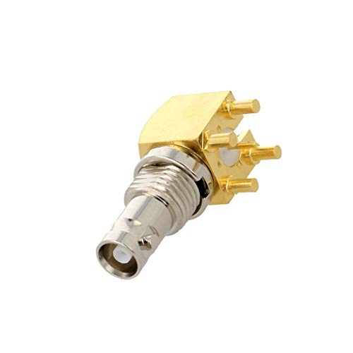 Socle Micro BNC femelle coudé 75Ω AMPHENOL plaqué or pour signaux vidéo HD